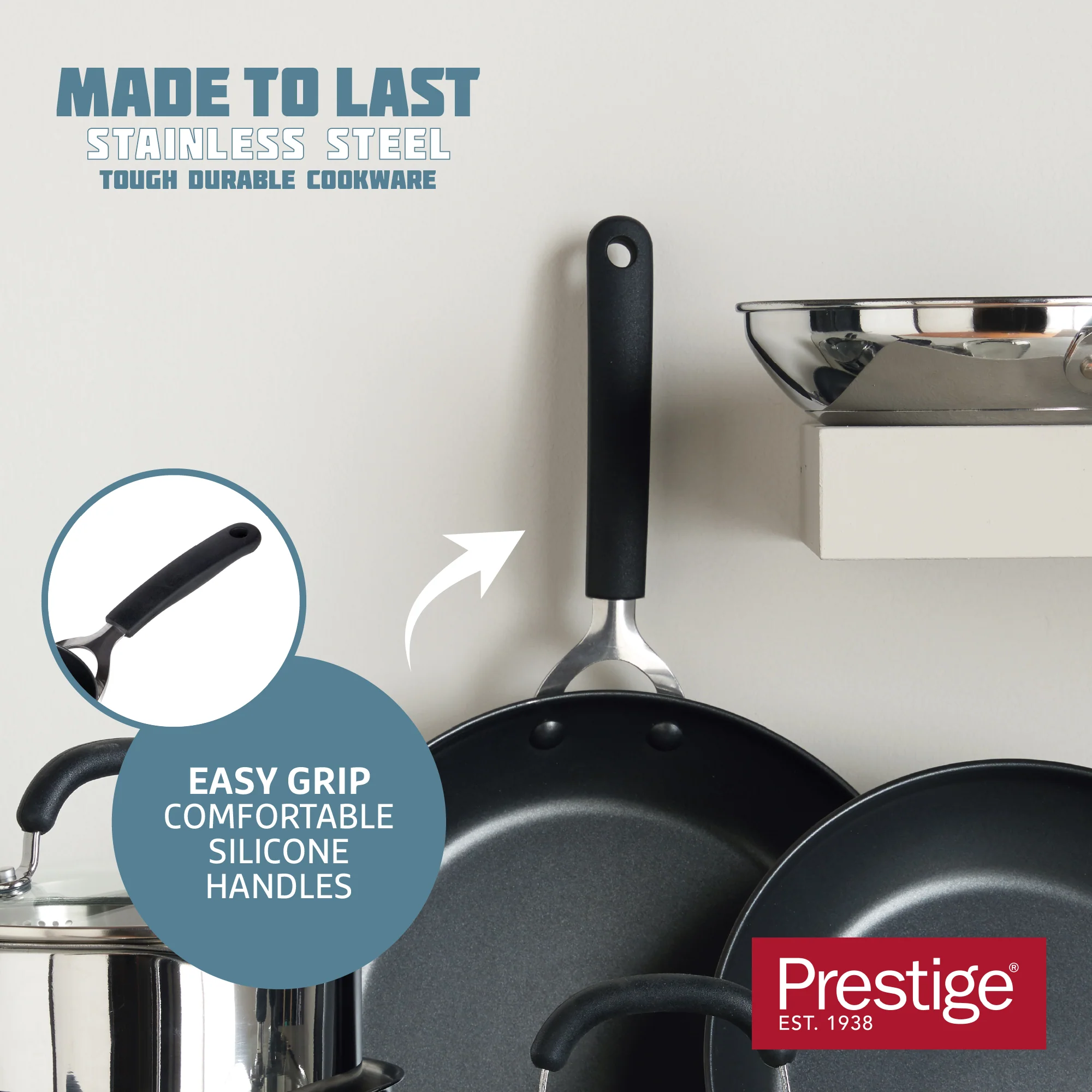 Made to Last: Stainless Steel Frying Pan and Saucepan Set - 5 Piece - Image 4