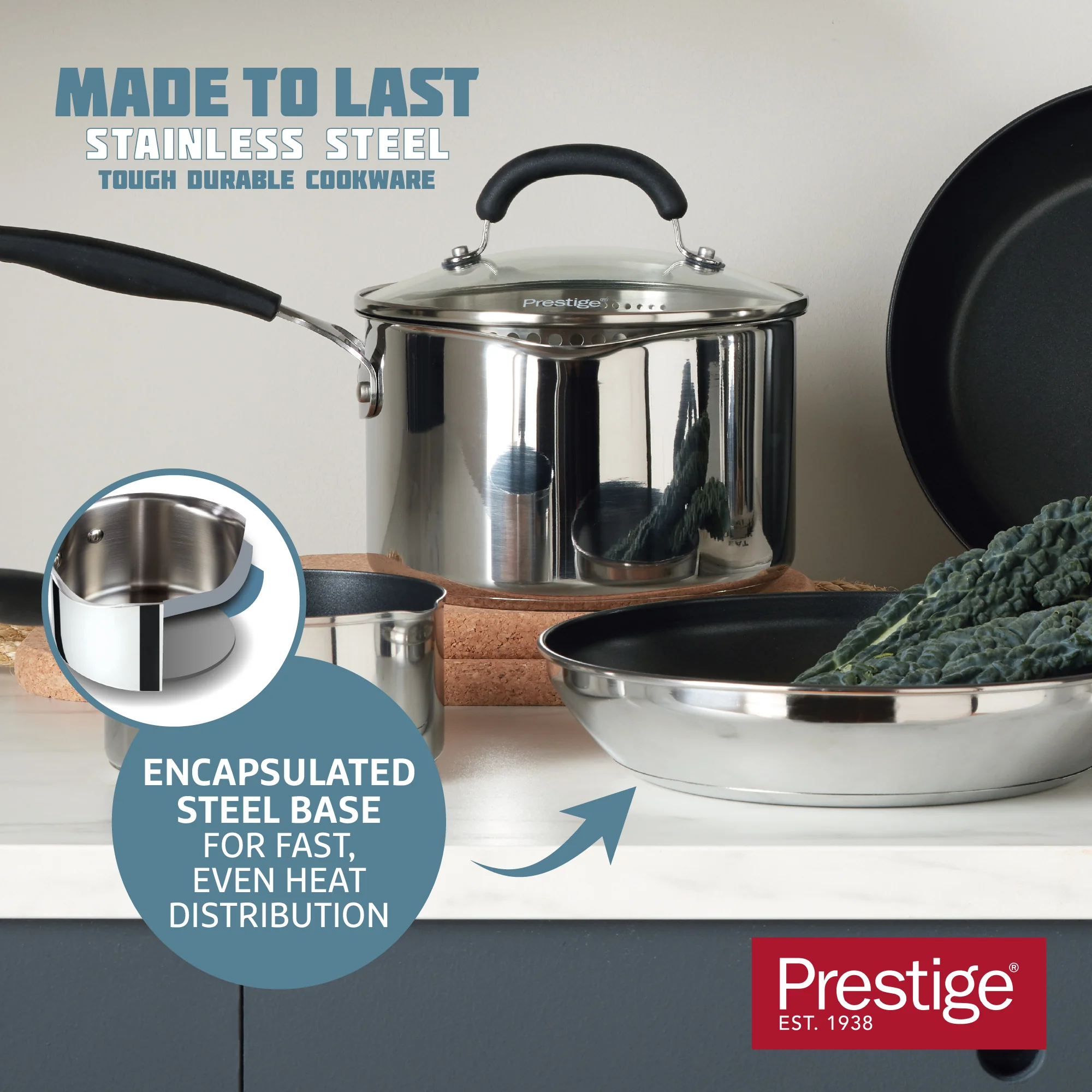 Made to Last: Stainless Steel Frying Pan Complete Set - 21/25/29cm - Image 6