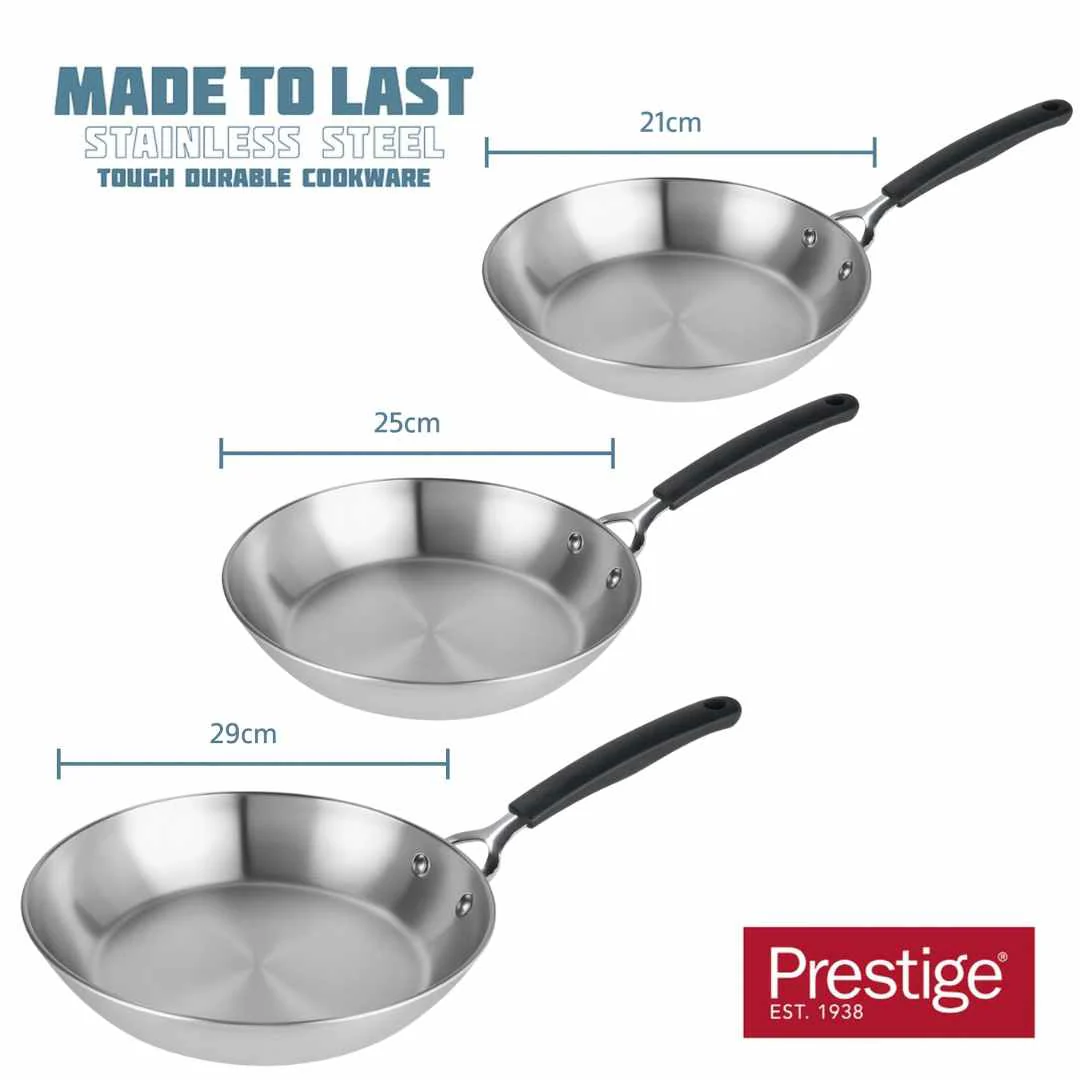 Made to Last: Stainless Steel Frying Pan Complete Set - 21/25/29cm - Image 9