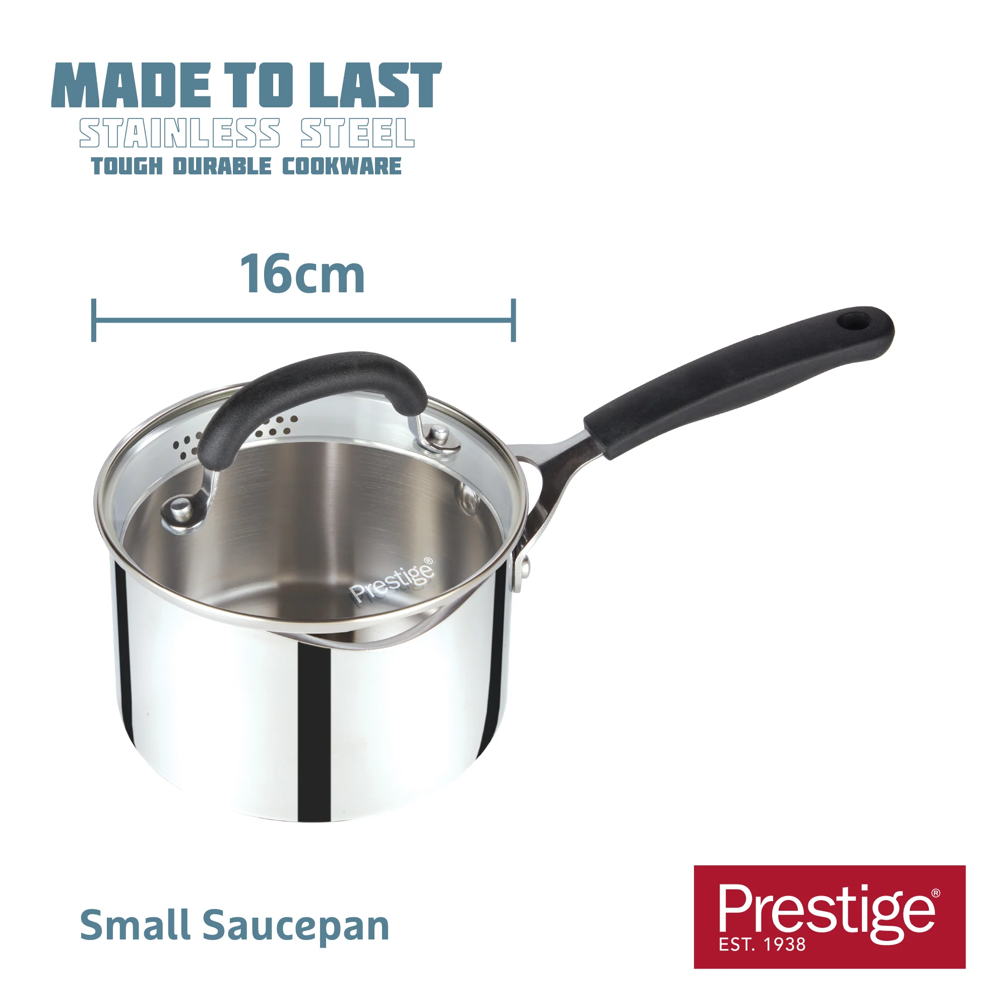Made to Last: Stainless Steel Saucepan & Straining Lid - 3 Sizes: 16cm, 18cm and 20cm - Image 8