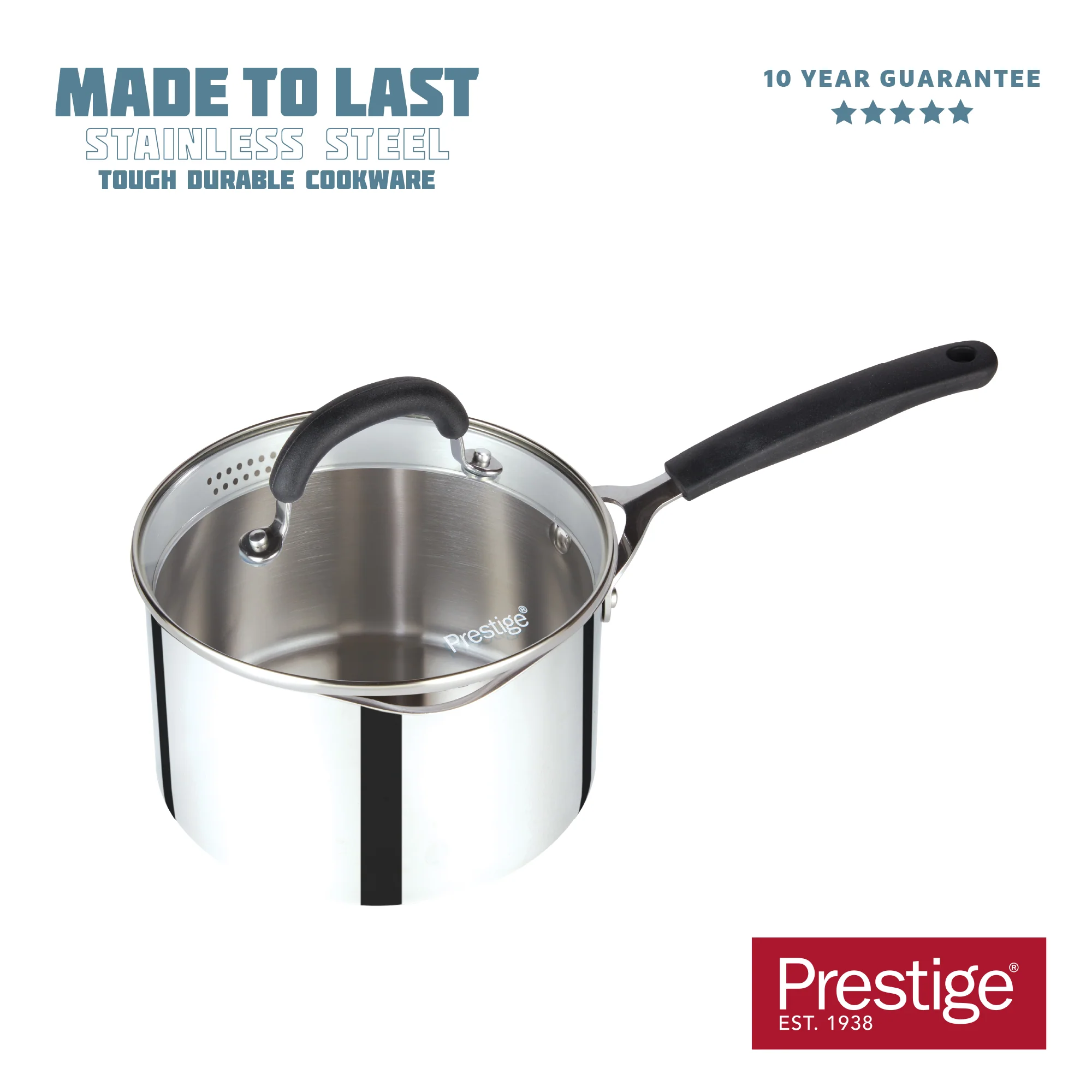 Made to Last: Stainless Steel Saucepan & Straining Lid - 3 Sizes: 16cm, 18cm and 20cm - Image 9