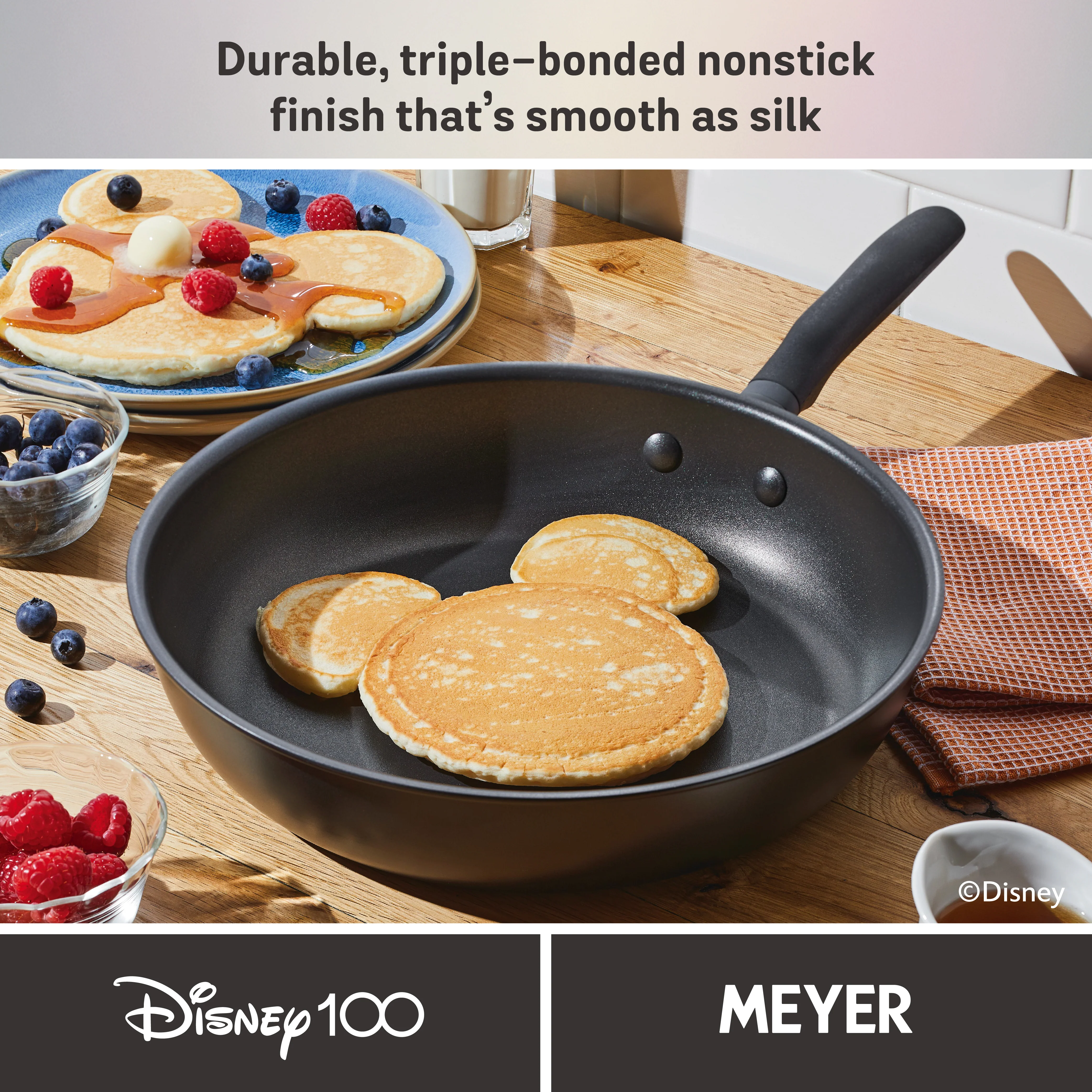 Disney 100 Anniversary Steamboat Willie Stackable Non-Stick Pan Set - 4 Pieces - Image 3