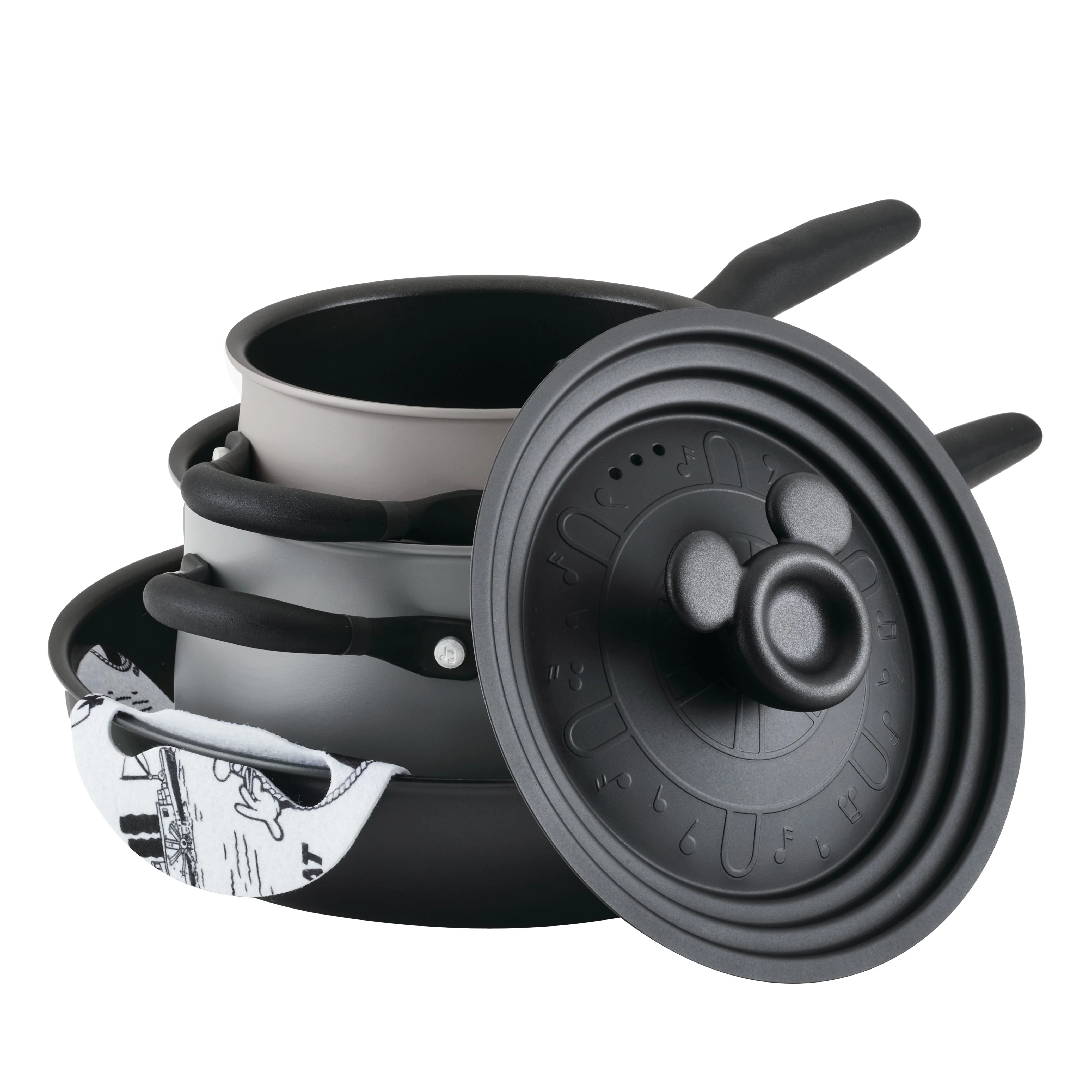 Disney 100 Anniversary Steamboat Willie Stackable Non-Stick Pan Set - 4 Pieces - Image 8