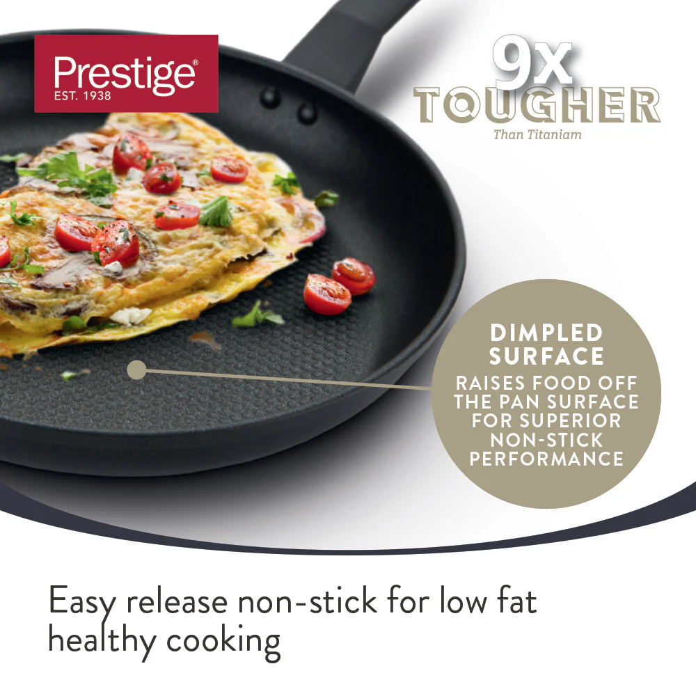 9 X Tougher: Non-Stick Egg Poacher Frying Pan & Lid - 20cm - Image 3