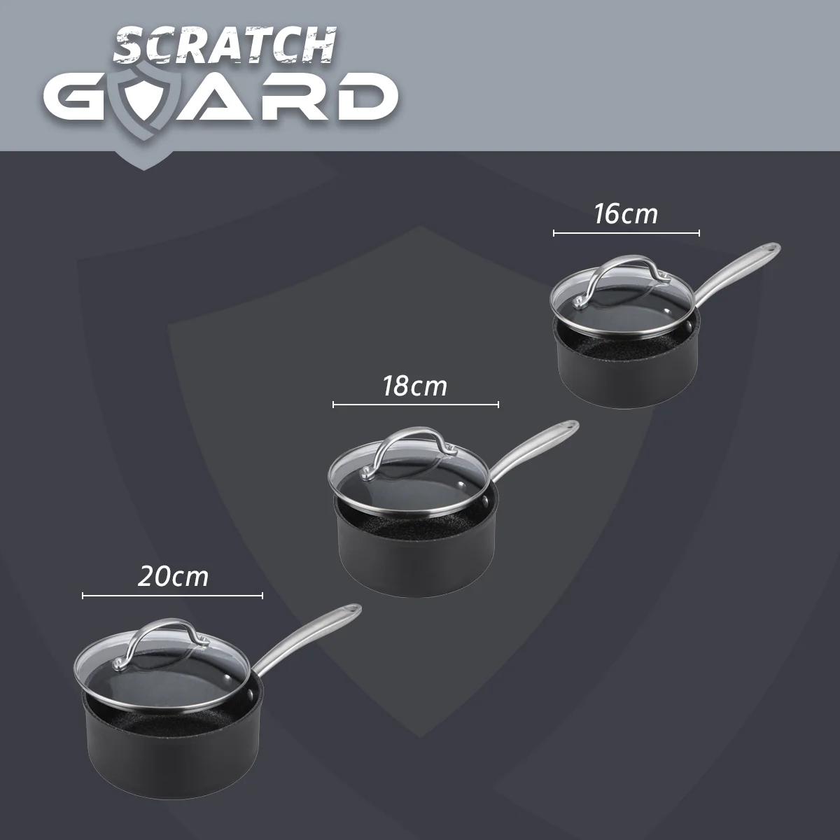 Scratch Guard: Non-Stick Saucepan Set - 3 Piece - Image 7
