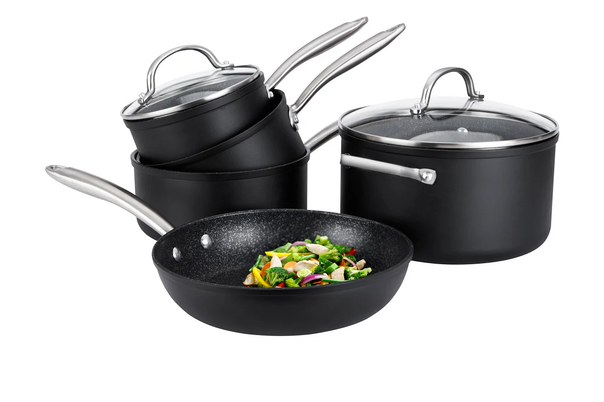 Scratch Guard: Non-Stick Saucepan & Lid, Frying Pan & Stockpot Set - 5 Pieces - Image 8