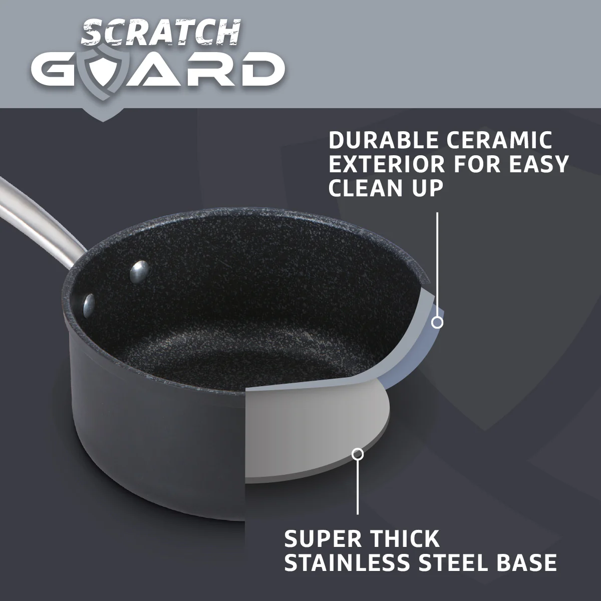 Scratch Guard Non-Stick Induction Casserole Dish & Lid - 5.7L/28cm - Image 4
