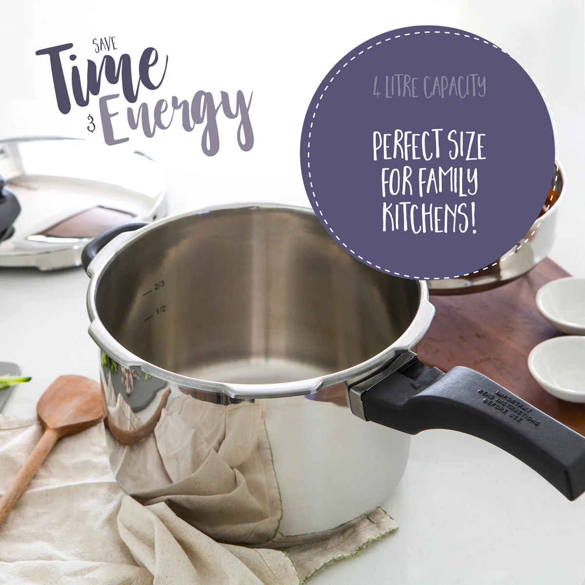 Smart Plus Induction Pressure Cooker in Stainless Steel - 4 & 6 Litre - Image 4